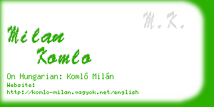 milan komlo business card